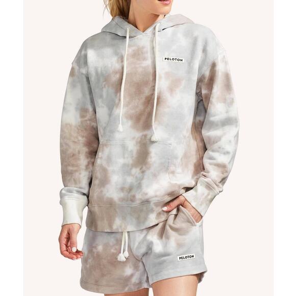Peloton Tie Dye Downtown Hoodie & Downtown Shorts Set - Picture 1 of 13